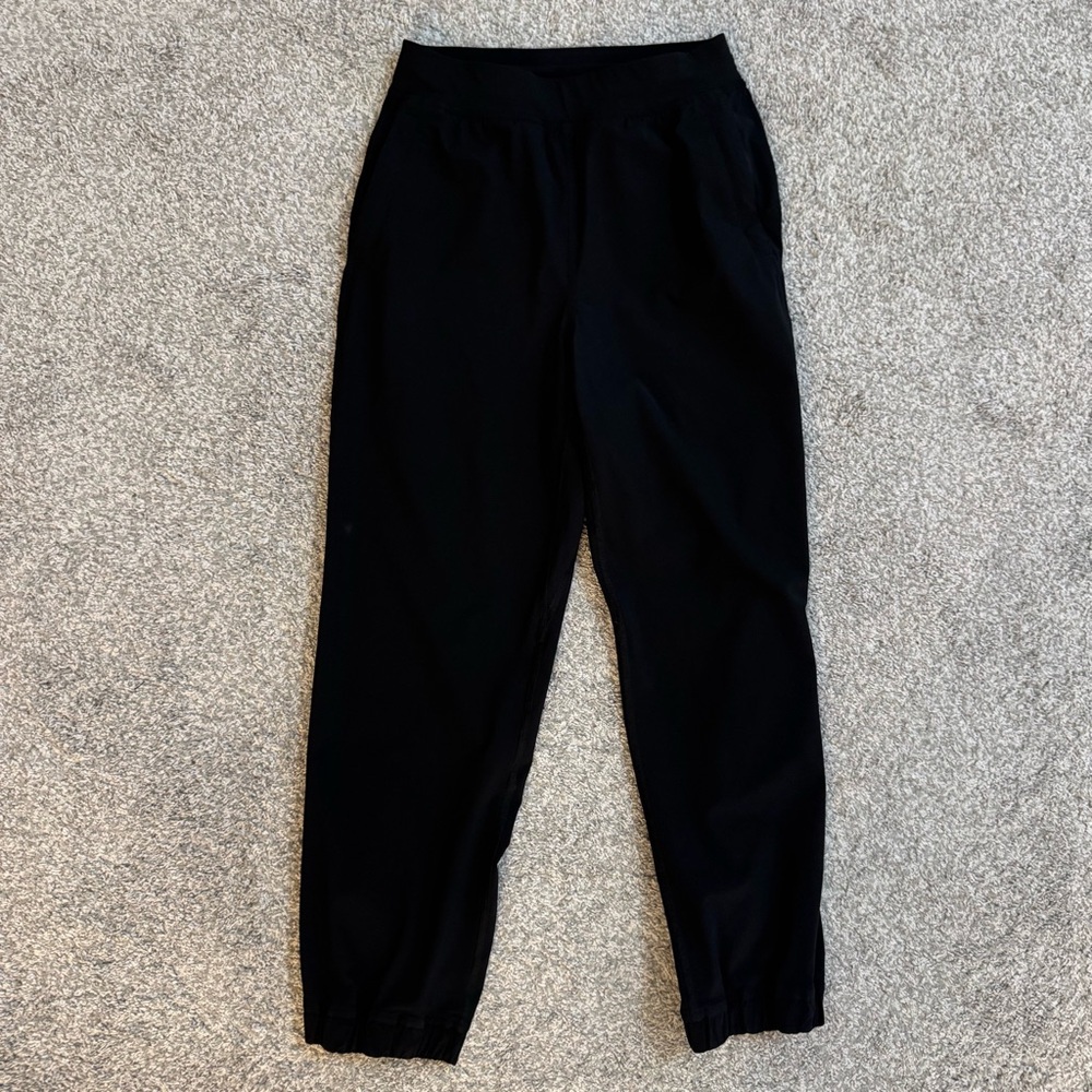 Lululemon Black 24x23 Jogger Track Pants W/Bottom Zippers & Side Zip Pockets